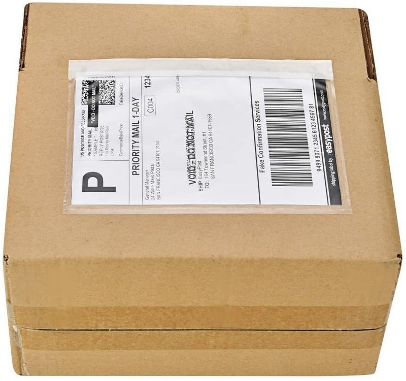 9527 Product 7.5" x 5.5" Clear Adhesive Top Loading Packing List/Shipping Label Envelopes (200 Pack) - Image 3